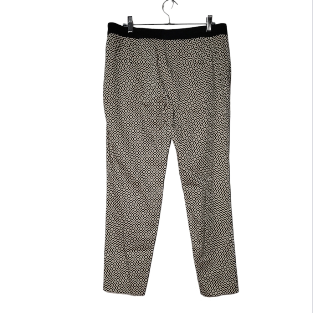 Zara Black and Tan Diamond Pattern Pants Size L - Picture 2 of 5